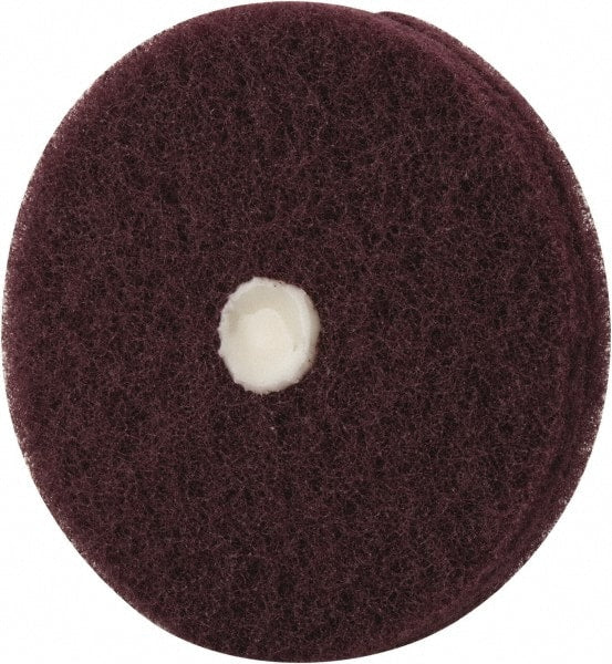 Merit Abrasives - 4" Diam, Medium Mounted Scrubber Buffing Wheel - 2 Ply, Very Fine Grade, 1/4" Shank Diam, 6,000 RPM - Exact Tooling