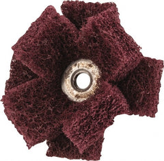 Merit Abrasives - 2" Diam Medium Density Cross Buff - 2 Plys, 1/4-20 Thread, Very Fine Grade, 12,000 Max RPM - Exact Tooling