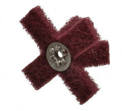 Merit Abrasives - 3" Diam Medium Density Cross Buff - 2 Plys, 1/4-20 Thread, Very Fine Grade, 8,000 Max RPM - Exact Tooling