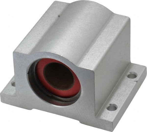 Pacific Bearing - 5/8" ID, 2-1/2" OAW x 1.938" OAL x 1-3/4" OAH Pillow Block - 1,470 Lb Static Cap, 2-1/8" Btw Mnt Hole Ctrs, 7/8" Base-to-Ctr Ht, Aluminum - Exact Tooling