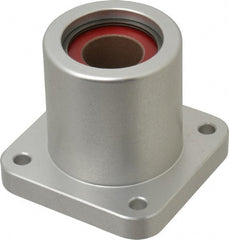 Pacific Bearing - 3/4" ID, 2.067" OAL x 2.38" OAH 4-Bolt Flange Mounted Bearing - 1,470 Lb Static Cap, 1-3/4" Btw Mnt Hole Ctrs, Aluminum - Exact Tooling