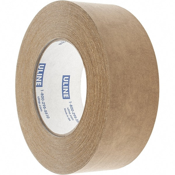 Made in USA - 2" x 60 Yd Tan Rubber Adhesive Sealing Tape - Paper Backing, 7 mil Thick - Exact Tooling