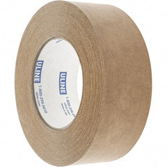 Made in USA - 2" x 60 Yd Tan Rubber Adhesive Sealing Tape - Paper Backing, 7 mil Thick - Exact Tooling