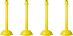 PRO-SAFE - 41" High, 3" Pole Diam, Warning Post - 16" Base Diam, Yellow Plastic Post - Exact Tooling