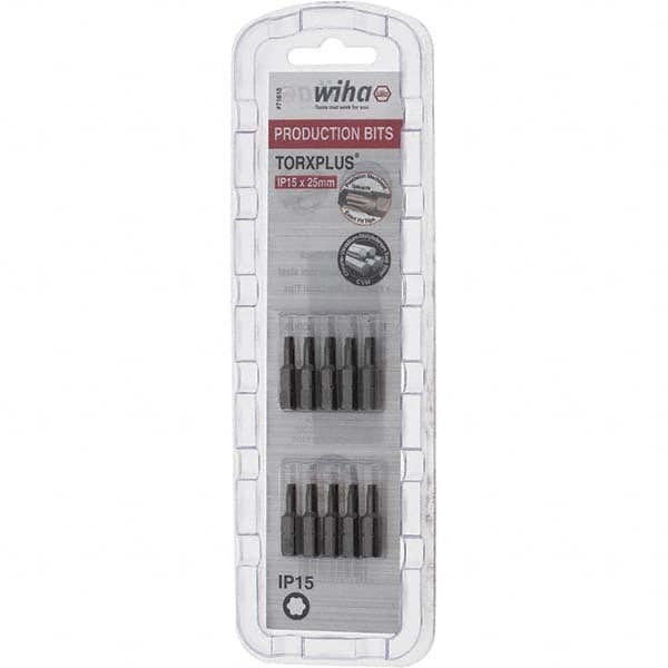 Wiha - 1/4" Drive IP15 Torx Plus Screwdriver Bit - 1" OAL, Insert Bit - Exact Tooling