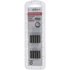 Wiha - 1/4" Drive T40 Tamperproof Torx Screwdriver Bit - 1" OAL, Tamper Resistant Bit - Exact Tooling