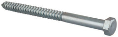 Value Collection - 5/8" Screw, 8" Length Under Head, Steel, Hex Head Lag Screw - Zinc Plated, Grade 2 - Exact Tooling