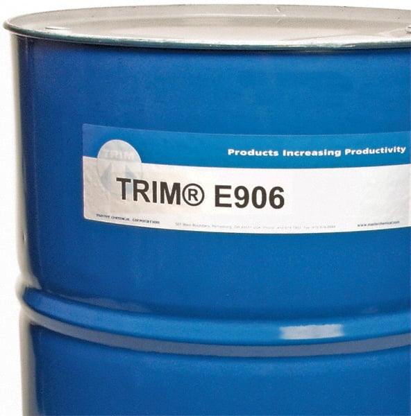 Master Fluid Solutions - Trim E906, 54 Gal Drum Emulsion Fluid - Water Soluble, For Cutting, Drilling, Tapping, Reaming - Exact Tooling