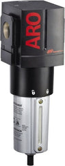 ARO/Ingersoll-Rand - 3/4" Port, 9.925" High x 3.858" Wide Heavy Duty Filter with Metal Bowl, Manual Drain - 288 SCFM, 250 Max psi, 175°F Max Temp, Sight Glass Included, Modular Connection, 5.3 oz Bowl Capacity - Exact Tooling