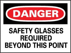 NMC - "Danger - Safety Shoes Required in This Area", 7" Long x 10" Wide, Rigid Plastic Safety Sign - Rectangle, 0.05" Thick, Use for Accident Prevention - Exact Tooling