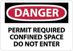 NMC - "Danger - Permit Required - Confined Space - Do Not Enter", 10" Long x 14" Wide, Aluminum Safety Sign - Rectangle, 0.04" Thick, Use for Accident Prevention - Exact Tooling