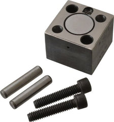 Dayton Lamina - 5/8" Shank Diam, 1-5/8" Base Length x 1-5/8" Base Width x 1-1/4" Base Height, 5/16-16 Thread, Alloy Steel Mold Punch Retainer - 5/16" Dowel Diam, 1" Length Between Dowel & Screw, 1-1/2" Thread Length, Ball Lock - Exact Tooling