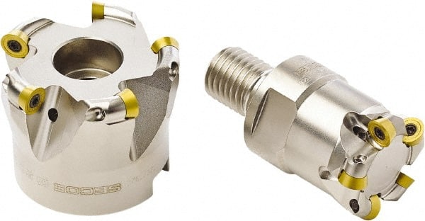 Seco - 50mm Cut Diam, 4mm Max Depth, 22mm Arbor Hole, 5 Inserts, RD... 0803 Insert Style, Indexable Copy Face Mill - 17,300 Max RPM, 40mm High, Through Coolant - Exact Tooling