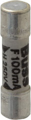 Cooper Bussmann - 250 VAC, 32 VDC, 0.1 Amp, Fast-Acting Miniature Ceramic Fuse - 20mm OAL, 5mm Diam - Exact Tooling