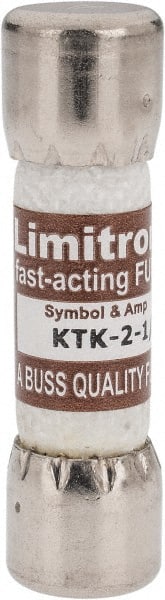 Cooper Bussmann - 600 VAC, 2.5 Amp, Fast-Acting General Purpose Fuse - Fuse Holder Mount, 1-1/2" OAL, 100 at AC kA Rating, 13/32" Diam - Exact Tooling