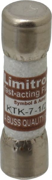 Cooper Bussmann - 600 VAC, 7.5 Amp, Fast-Acting General Purpose Fuse - Fuse Holder Mount, 1-1/2" OAL, 100 at AC kA Rating, 13/32" Diam - Exact Tooling