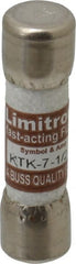 Cooper Bussmann - 600 VAC, 7.5 Amp, Fast-Acting General Purpose Fuse - Fuse Holder Mount, 1-1/2" OAL, 100 at AC kA Rating, 13/32" Diam - Exact Tooling