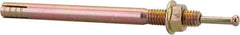 Wej-It - 3/8" Diam, 3/8" Drill, 4-3/4" OAL, 1-1/2" Min Embedment Hammer Drive Concrete Anchor - Grade 5 Iron (Pin)/Steel (Body), Zinc Yellow Dichromate Finish, Hex Nut Head, Hex Drive - Exact Tooling