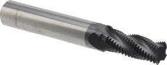 Scientific Cutting Tools - 9/16-18 UNF, 0.45" Cutting Diam, 4 Flute, Solid Carbide Helical Flute Thread Mill - Internal/External Thread, 1.078" LOC, 3-1/2" OAL, 1/2" Shank Diam - Exact Tooling