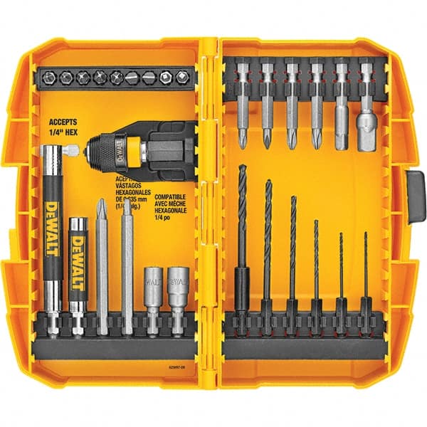 DeWALT - 28 Piece, Screwdriver Bit Set - #1, #2, 1/4" Drive - Exact Tooling