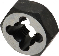 Cle-Line - 5/16-24 UNF Thread, 11/16" Hex, Hex Rethreading Die - Carbon Steel, 5/16" Thick, Series 0650 - Exact Tooling