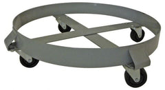 PRO-SOURCE - 1,000 Lb Load Capacity, 30 Gal Drum Dolly - 6-1/2" High, 4 Wheels - Exact Tooling