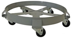 PRO-SOURCE - 1,400 Lb Load Capacity, 55 Gal Drum Dolly - 6-1/2" High, 5 Wheels - Exact Tooling