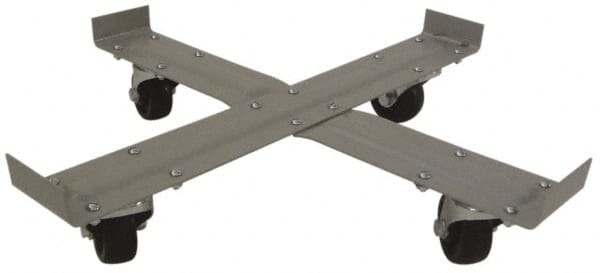 PRO-SOURCE - 1,000 Lb Load Capacity, 55 Gal Drum Dolly - 4" High, 4 Wheels - Exact Tooling