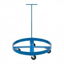 PRO-SOURCE - 1,000 Lb Load Capacity, 55 Gal Drum Dolly - 4" High, 4 Wheels - Exact Tooling