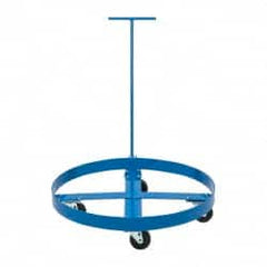 PRO-SOURCE - 1,000 Lb Load Capacity, 55 Gal Drum Dolly - 4" High, 4 Wheels - Exact Tooling