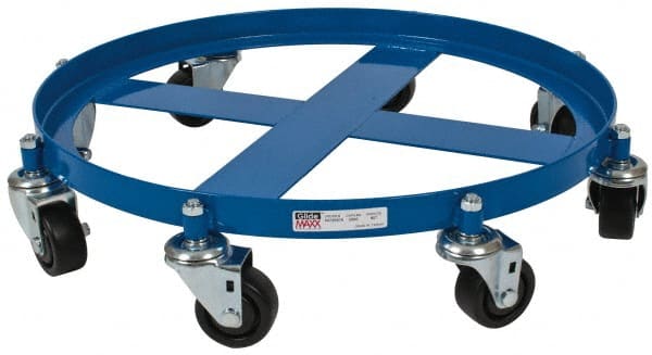 PRO-SOURCE - 2,000 Lb Load Capacity, 55 Gal Drum Dolly - 4" High, 8 Wheels - Exact Tooling