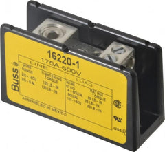 Cooper Bussmann - 1 Pole, 175 Amp, 8-2/0 AWG (Al), 14-2/0 AWG (Cu) Primary, 4-14 AWG (Cu), 4-8 AWG (Al) Secondary, Thermoplastic Power Distribution Block - 600 VAC/VDC, 1 Primary Connection, 1.96 Inch Long x 3.32 Inch Deep x 4 Inch High - Exact Tooling