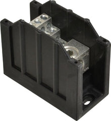 Cooper Bussmann - 1 Pole, 310 Amp, 350 kcmil-6 AWG (Cu/Al) Primary, 4-12 AWG (Al), 4-14 AWG (Cu) Secondary, Thermoplastic Power Distribution Block - 600 VAC/VDC, 1 Primary Connection, 1.96 Inch Long x 3.32 Inch Deep x 4 Inch High - Exact Tooling