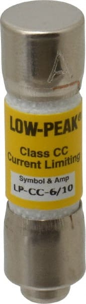 Cooper Bussmann - 150 VDC, 600 VAC, 0.6 Amp, Time Delay General Purpose Fuse - Fuse Holder Mount, 1-1/2" OAL, 20 at DC, 200 at AC (RMS) kA Rating, 13/32" Diam - Exact Tooling