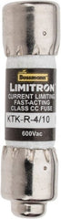 Cooper Bussmann - 600 VAC, 0.4 Amp, Fast-Acting General Purpose Fuse - Fuse Holder Mount, 1-1/2" OAL, 200 at AC (RMS) kA Rating, 13/32" Diam - Exact Tooling