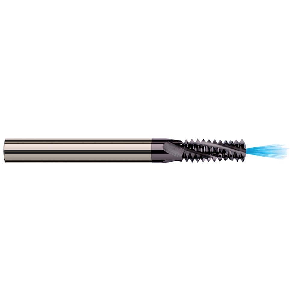 Harvey Tool - 1/4-28 Internal/External 28 TPI 3/16" Shank 3-Flute Solid Carbide Helical Flute Thread Mill - Exact Tooling