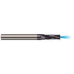 Harvey Tool - 5/16-18 Internal/External 18 TPI 1/4" Shank 3-Flute Solid Carbide Helical Flute Thread Mill - Exact Tooling