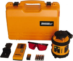 Johnson Level & Tool - 800' (Exterior) Measuring Range, 1/8" at 50' Accuracy, Self-Leveling Rotary Laser - ±3° Self Leveling Range, 200, 400 & 600 RPM, 2 Beams, AA Battery Included - Exact Tooling
