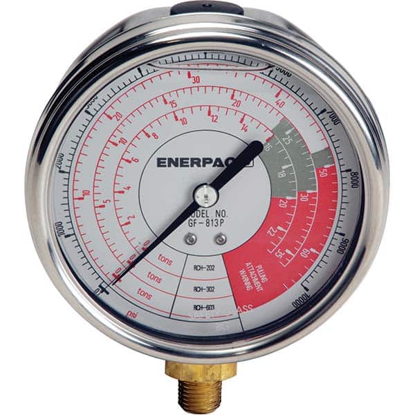 Enerpac - Hydraulic Pressure Gages & Adapters Type: Glycerine Filled Pressure Rating: 10000 - Exact Tooling