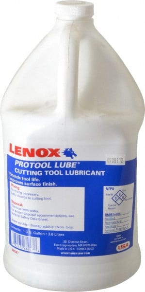 Lenox - Protool Lube, 1 Gal Bottle Sawing Fluid - Synthetic, For Cutting, Drilling, Milling, Reaming, Tapping - Exact Tooling