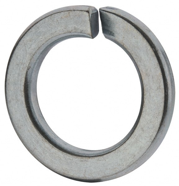 Value Collection - M18, 18.2mm ID, 29.4mm OD, 3.5mm Thick Split Lock Washer - Grade 8 Spring Steel, Zinc-Plated Finish, 18.2mm Min ID, 19mm Max ID - Exact Tooling