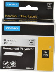 Dymo - 216" Long, Clear Permanent Polyester Tape Permanent Polyester Tape - For RHINO 5000, 5200, 6000, 6500 - Exact Tooling
