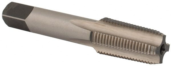 Union Butterfield - 1/8-27 NPT Thread, 4 Flute Standard Pipe Tap - 2-1/8" OAL, 3/4" Thread Length, 5/16" Shank Diam, Bright Finish, High Speed Steel - Exact Tooling