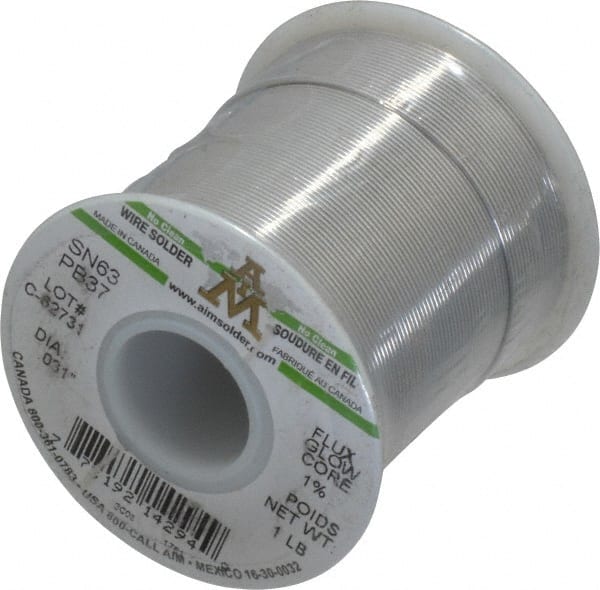 Value Collection - 0.0310 Inch Diameter, Alloy 63/37, No Clean Solder - 1 Lb., 50 Core, 21 Gauge - Exact Tooling