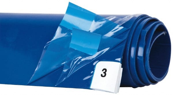 Wearwell - 45" Long x 18" Wide x 1/8" Thick, Dry Environment, Smooth Pattern Clean Room Matting - Tacky Sheets, Blue, 30 Layers per Mat, Series 095 - Exact Tooling