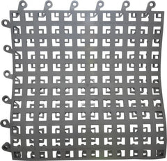 Wearwell - 18" Long x 18" Wide x 7/8" Thick, Anti-Fatigue Modular Matting Soft Open Grid - Male & Female, 4 Interlocking Sides, Charcoal, For Dry & Wet Areas, Series 564 - Exact Tooling