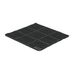 Wearwell - 3' Long x 3' Wide x 5/8" Thick, Anti-Fatigue Modular Matting Tiles - Black, For Dry & Wet Areas, Series 572 - Exact Tooling
