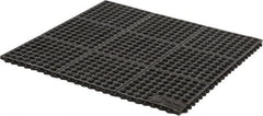 Wearwell - 3' Long x 3' Wide x 5/8" Thick, Anti-Fatigue Modular Matting Tiles - Black, For Dry & Wet Areas, Series 576 - Exact Tooling