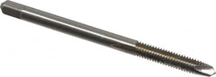 Kennametal - #6-40 UNF, 2 Flute, Bright Finish, High Speed Steel Spiral Point Tap - Plug Chamfer, Right Hand Thread, 2" OAL, 11/16" Thread Length, 0.141" Shank Diam, 2B/3B Class of Fit, Series 5301 - Exact Tooling
