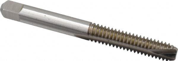 Kennametal - 1/4-20 UNC, 2 Flute, Bright Finish, High Speed Steel Spiral Point Tap - Bottoming Chamfer, Right Hand Thread, 2-1/2" OAL, 1" Thread Length, 0.255" Shank Diam, 3B Class of Fit, Series 5302 - Exact Tooling